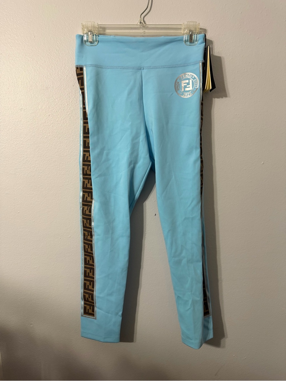 Fendi Fendirama Fitness Leggings in light blue IT 42 US 6